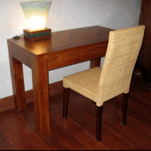 Wood Desk & Ratan Chair